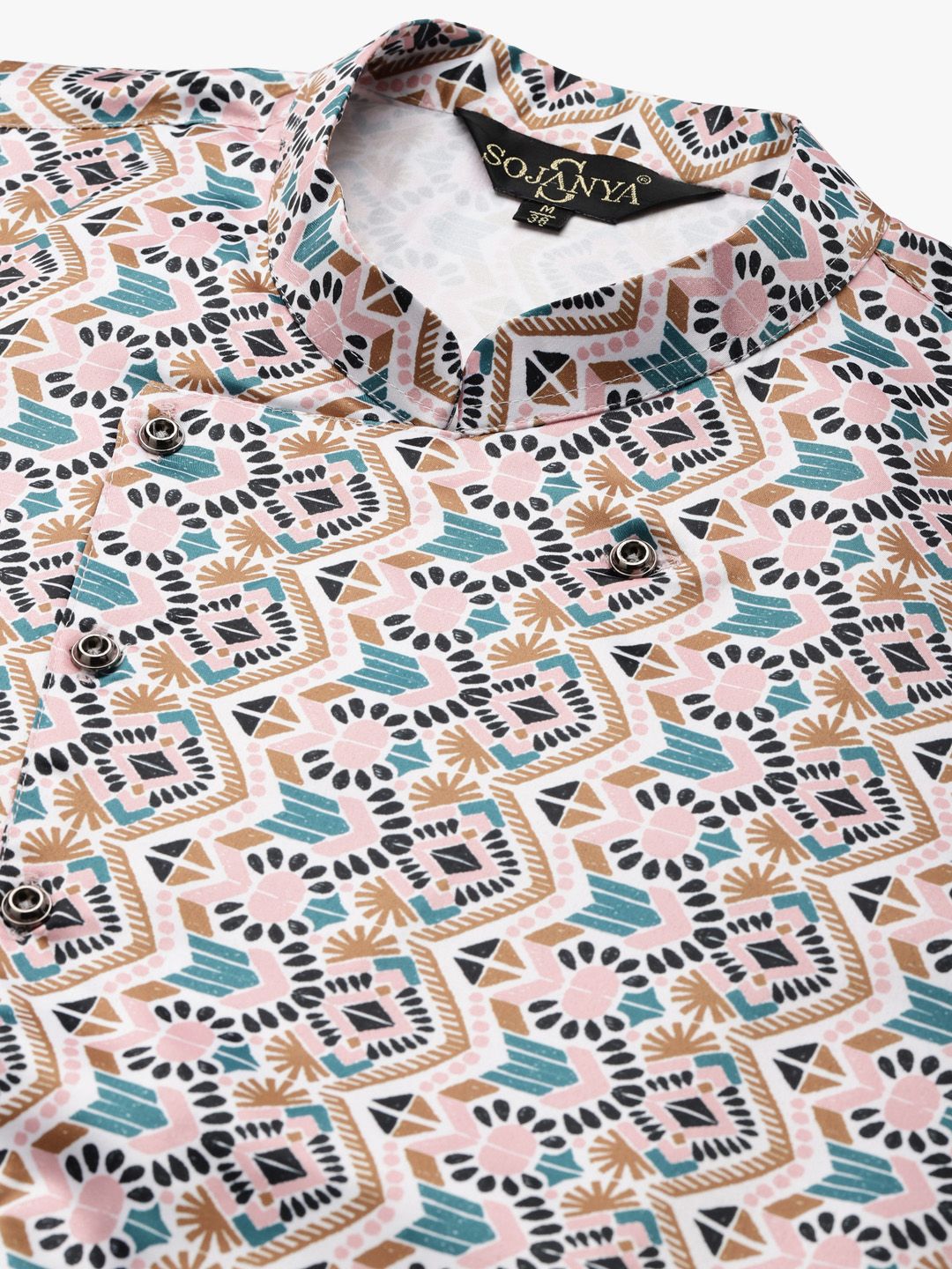 SOJANYA Kurta Solid Biru Lelaki dengan Churidar & Jaket