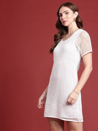 all about you Pure Cotton Self Design Sheath Dress