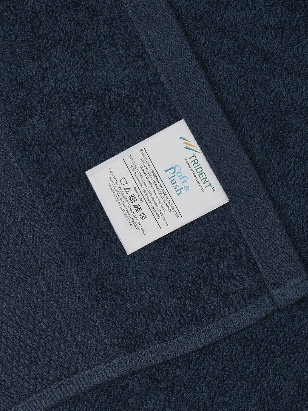MYTRIDENT Blue Set of 12 Solid Cotton 500 GSM Face Towels