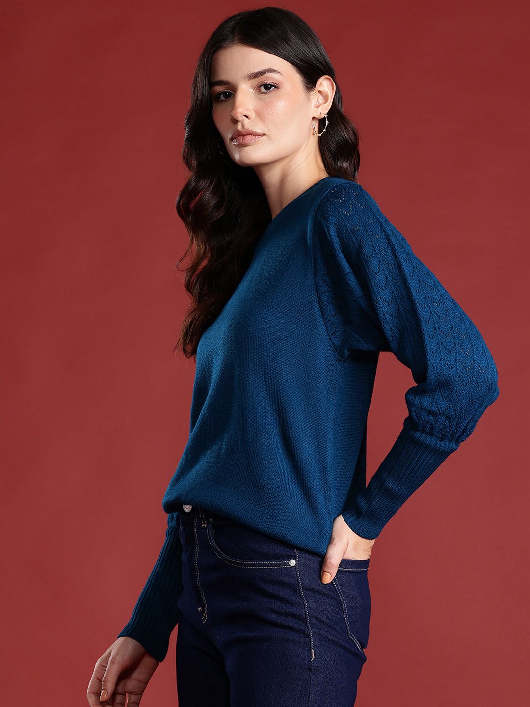 all about you Knitted Detailing Pullover Sweaters