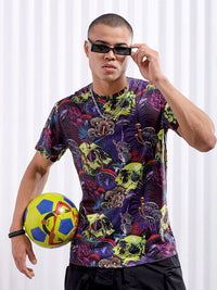 The Indian Garage Co Black Conversational Printed Slim Fit T-shirt
