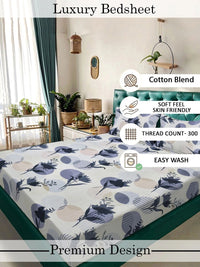 Moda Rapido X KLOTTHE Multicoloured Floral 300 TC King Bedsheet with 2 Pillow Covers