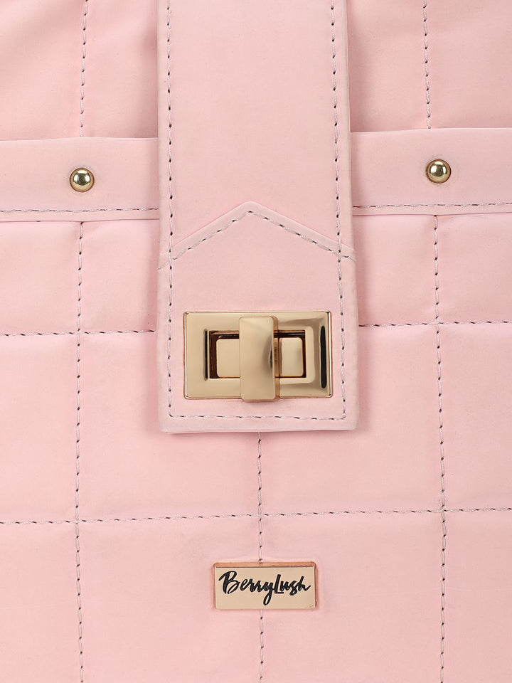 Berrylush Textured Structured Handheld Bag with Quilted