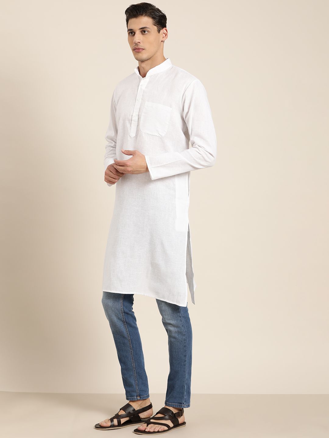 SOJANYA Kurta Putih Lelaki