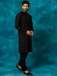 VASTRAMAY Mandarin Collar Straight Kurta With Pyjamas