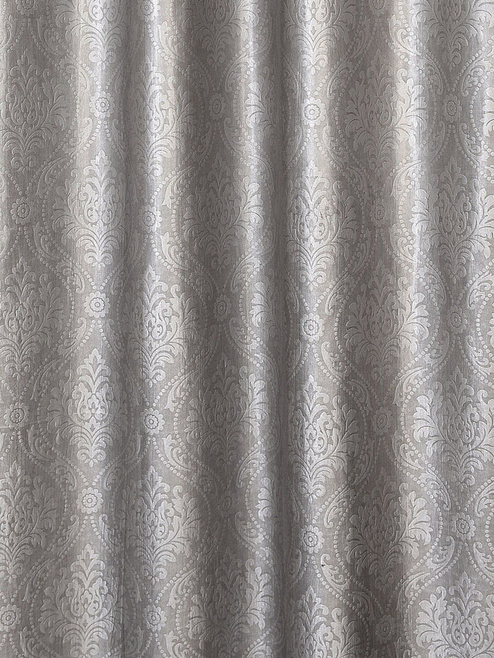 Cortina Set of 2 Embossed Damask Printed Window Curtains
