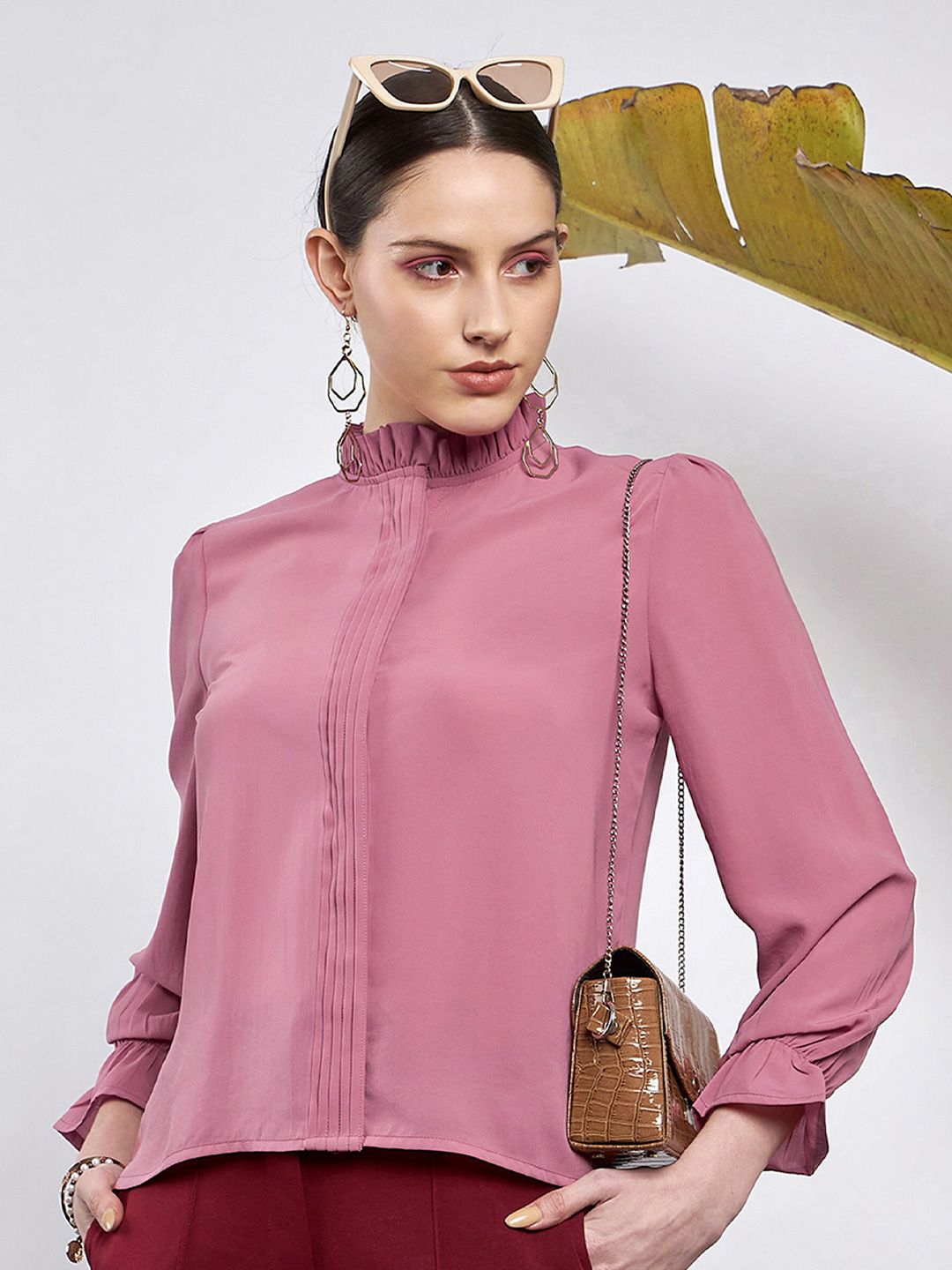 SASSAFRAS High Neck Shirt Style Top