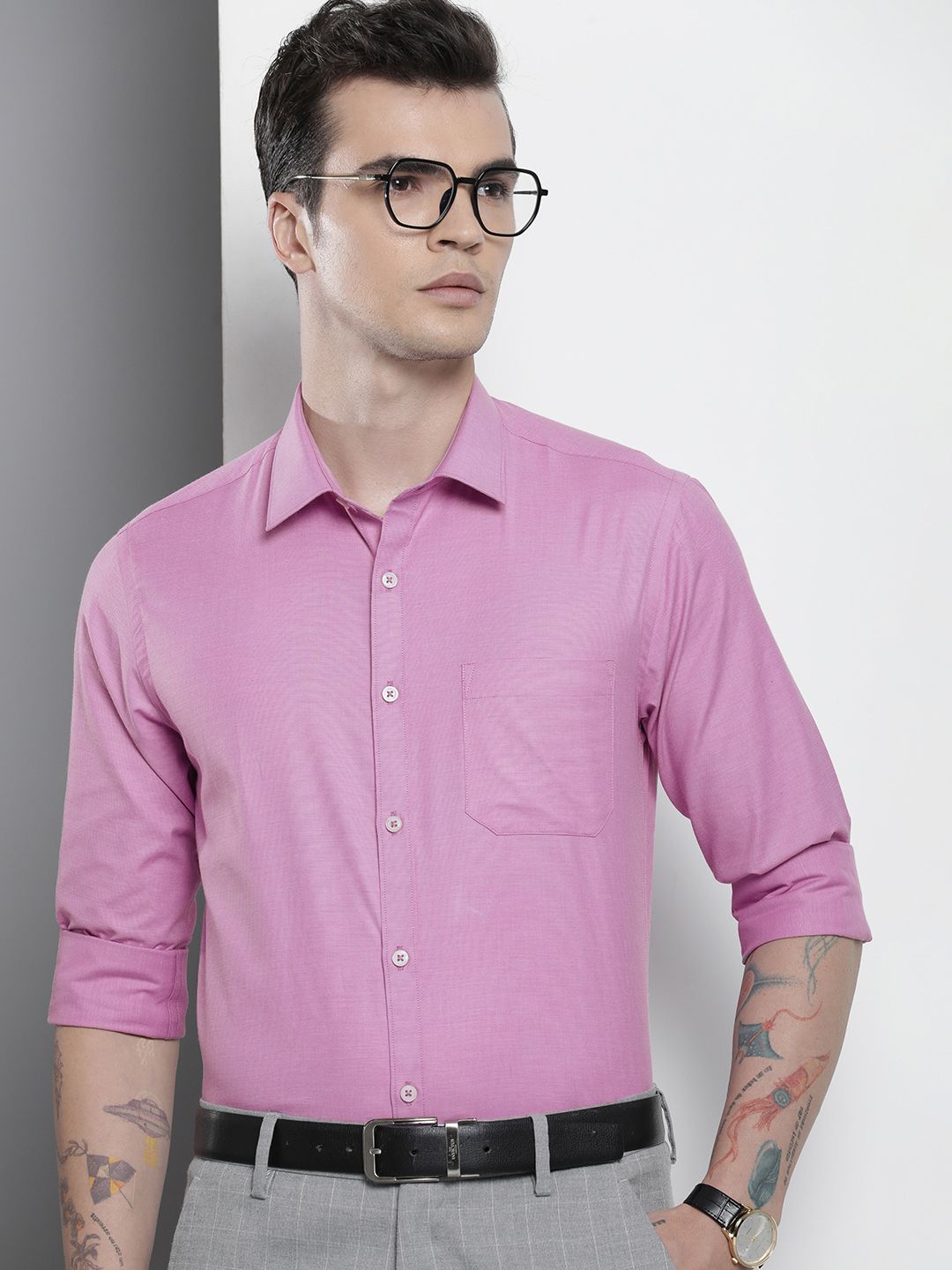 The Indian Garage Co. X Luxe Men Slim Fit Cotton Formal Shirt