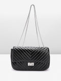 Lino Perros Structured Shoulder Bag with Quilted Detail
