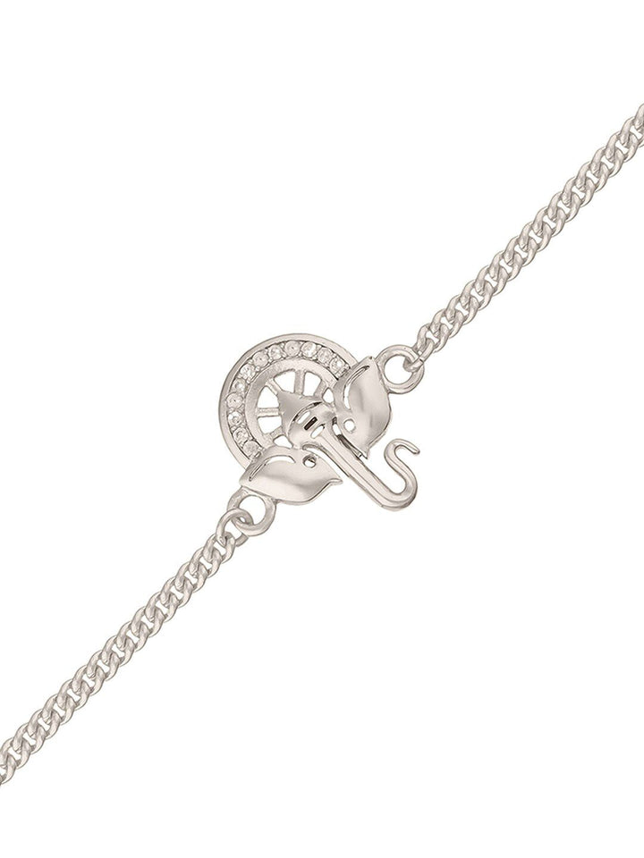 Voylla Silver-Toned Bracelet Style Rakhi