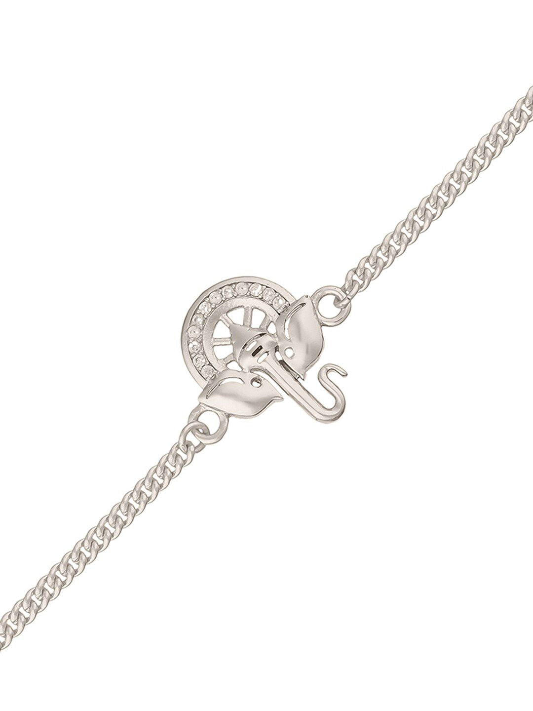 Voylla Silver-Toned Bracelet Style Rakhi