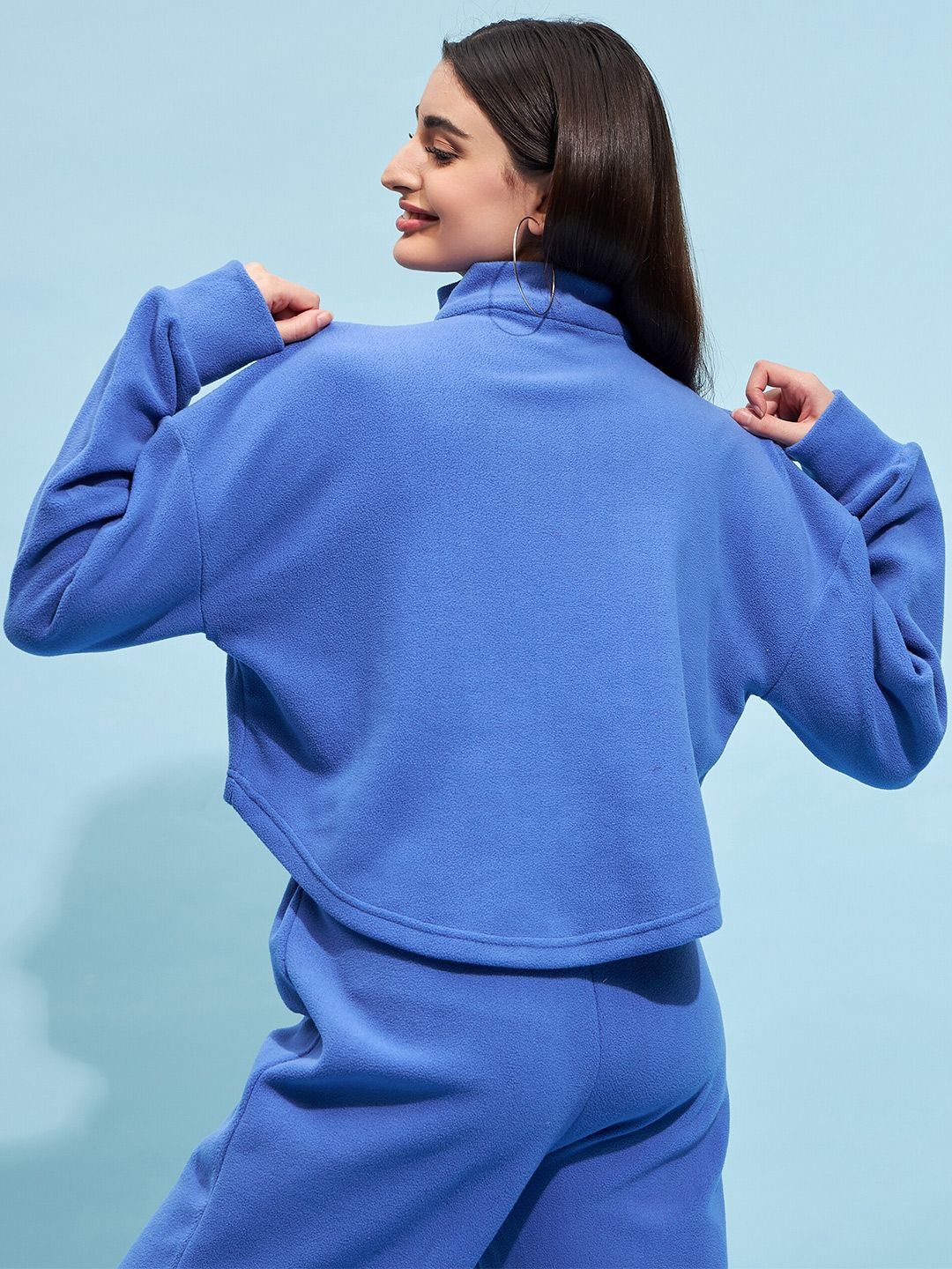 STREET 9 High Neck Crop Sweatshirt