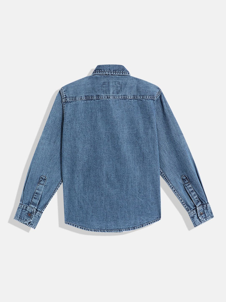 Monte Carlo Boys Solid Chambray Smart Fit Shirt