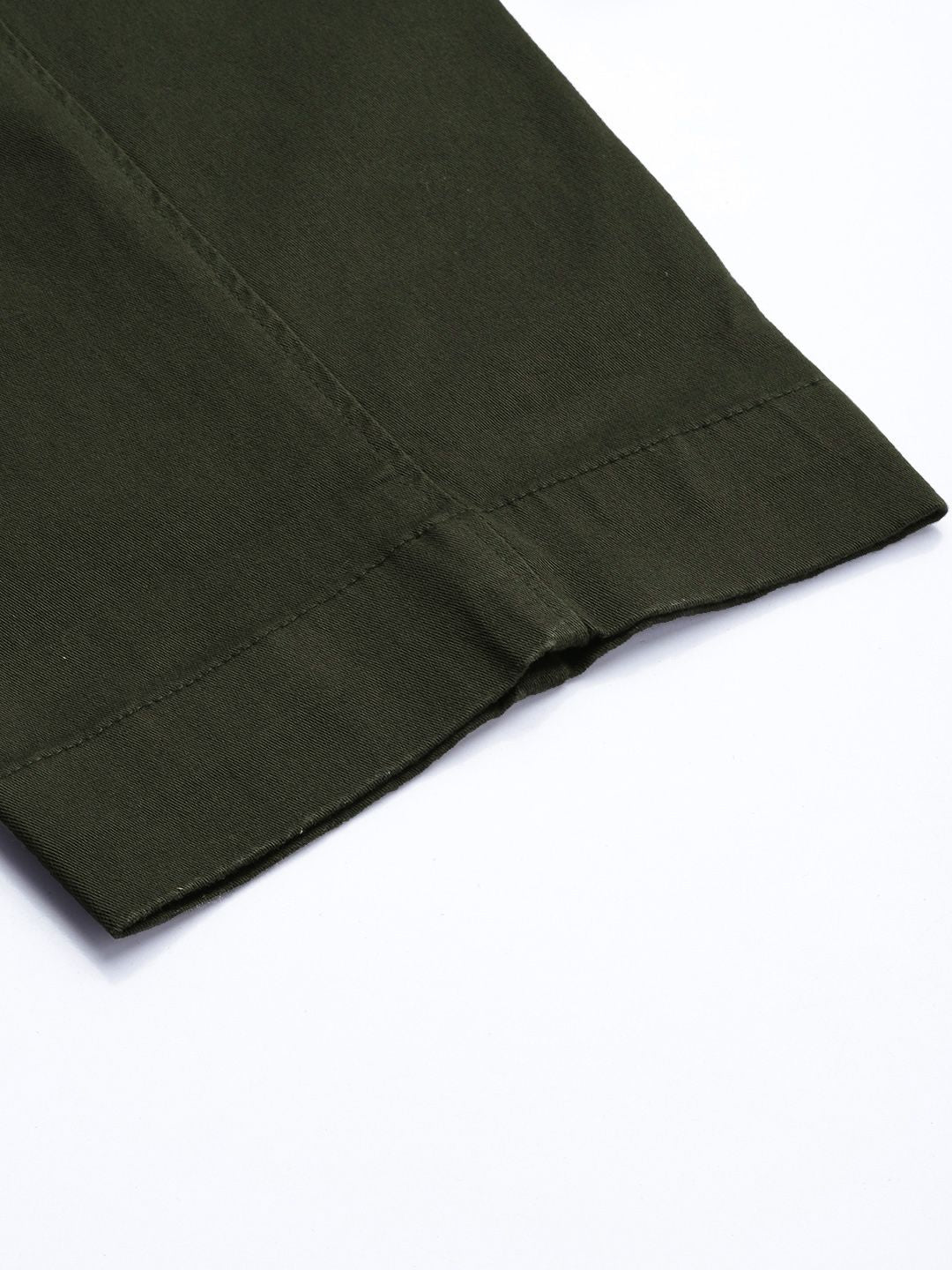 Mr Bowerbird Men Green Solid Oversized Fit Mid-Rise Elephant Ankle Woven Pleated Trousers