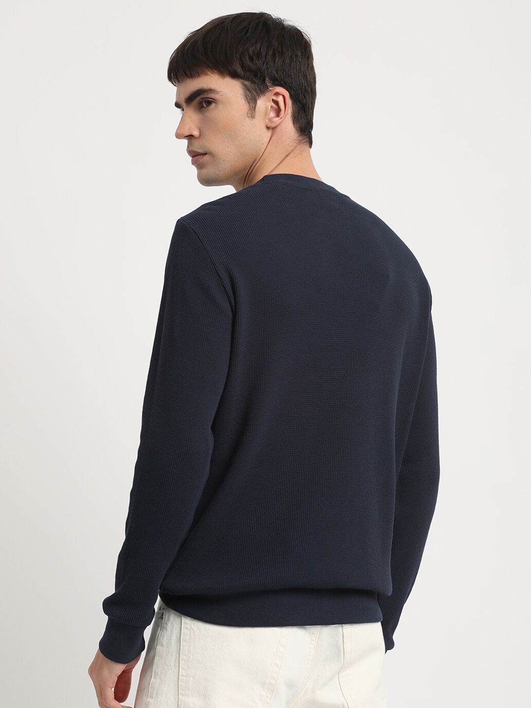 THE BEAR HOUSE Round Neck Pure Cotton Slim Fit T-shirt