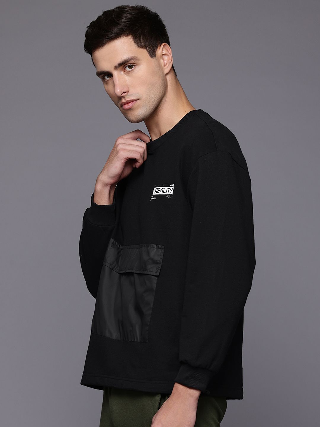 HRX by Hrithik Roshan Round Neck Pullover Toggle Hem Sweatshirt