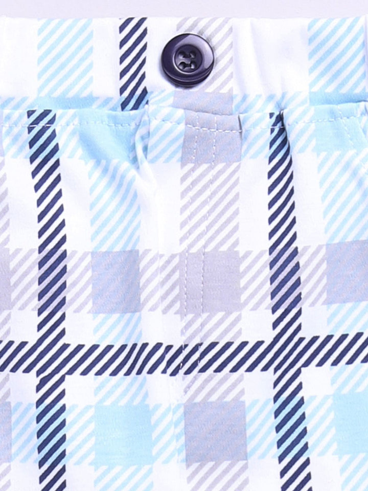 Moms Love Infant Boys Checked Pure Cotton Clothing Set