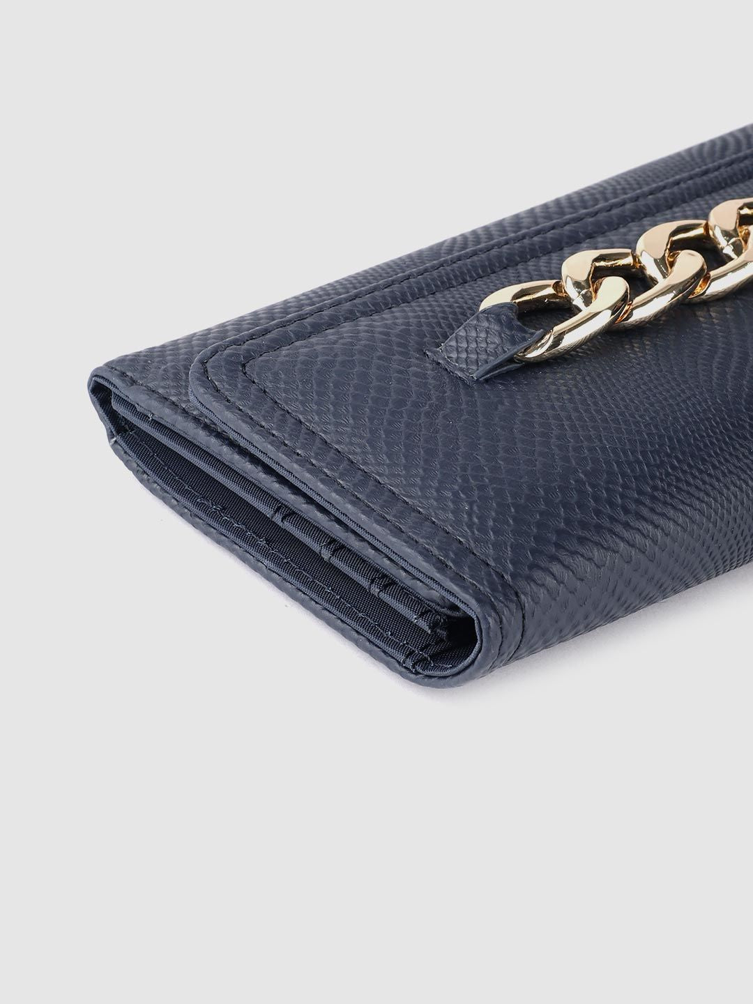 Lino Perros Women Snakeskin Textured Three Fold Wallet