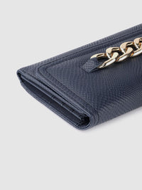 Lino Perros Women Snakeskin Textured Three Fold Wallet
