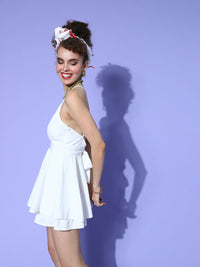 Berrylush Women Lovely White Solid Noughties Spaghetti Jumpsuit