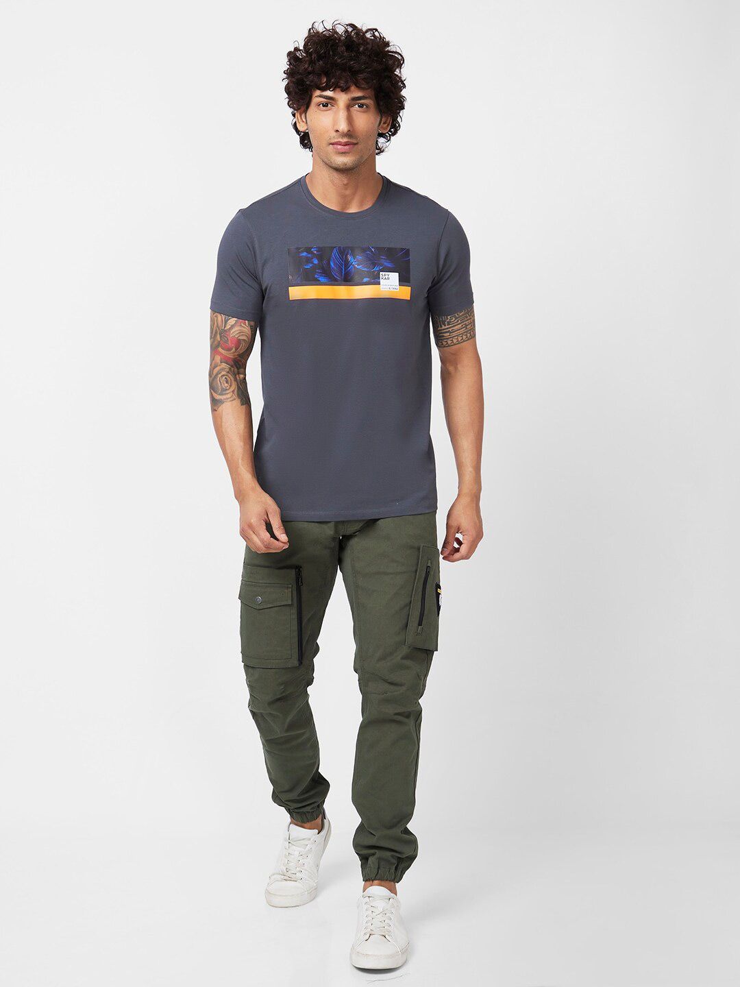 SPYKAR Graphic Printed Cotton Slim Fit T-shirt