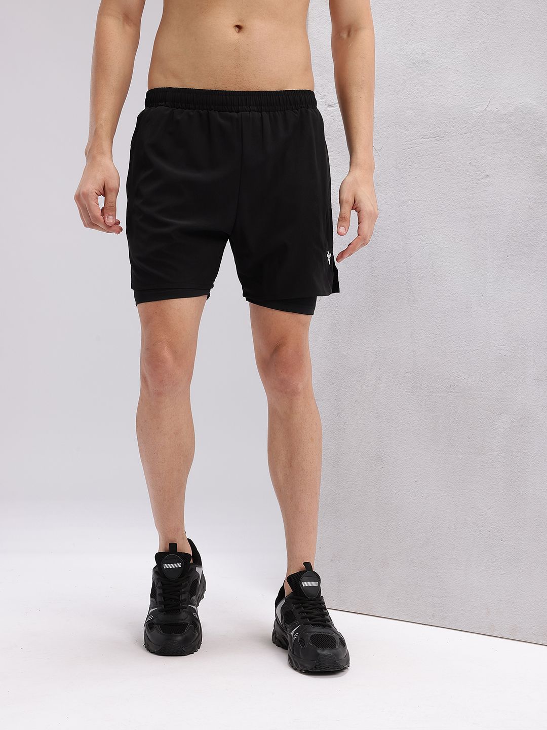 HRX by Hrithik Roshan Men Rapid-Dry Running Shorts with Inner Tights
