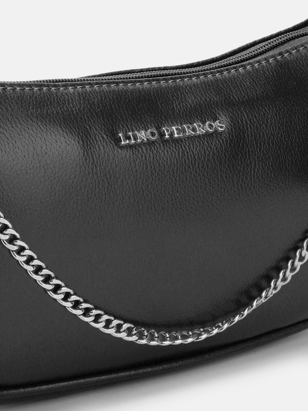 Lino Perros Textured Structured Shoulder Bag With Chain Detail