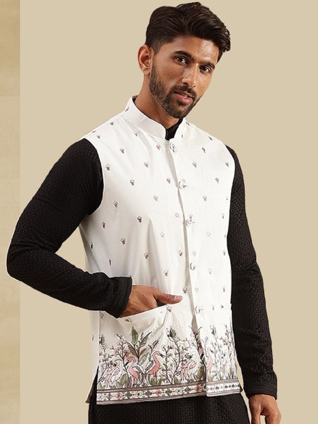 Jaket Nehru Tenun Sulam SOJANYA
