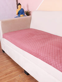 STITCHNEST Pink Self Design 3 Seater Sofa Cover