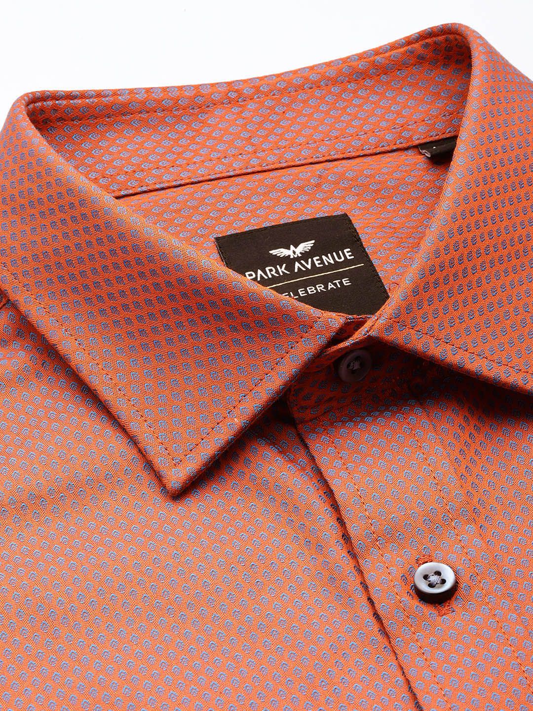 Park Avenue Opaque Self Design Textured Pure Cotton Formal Shirt