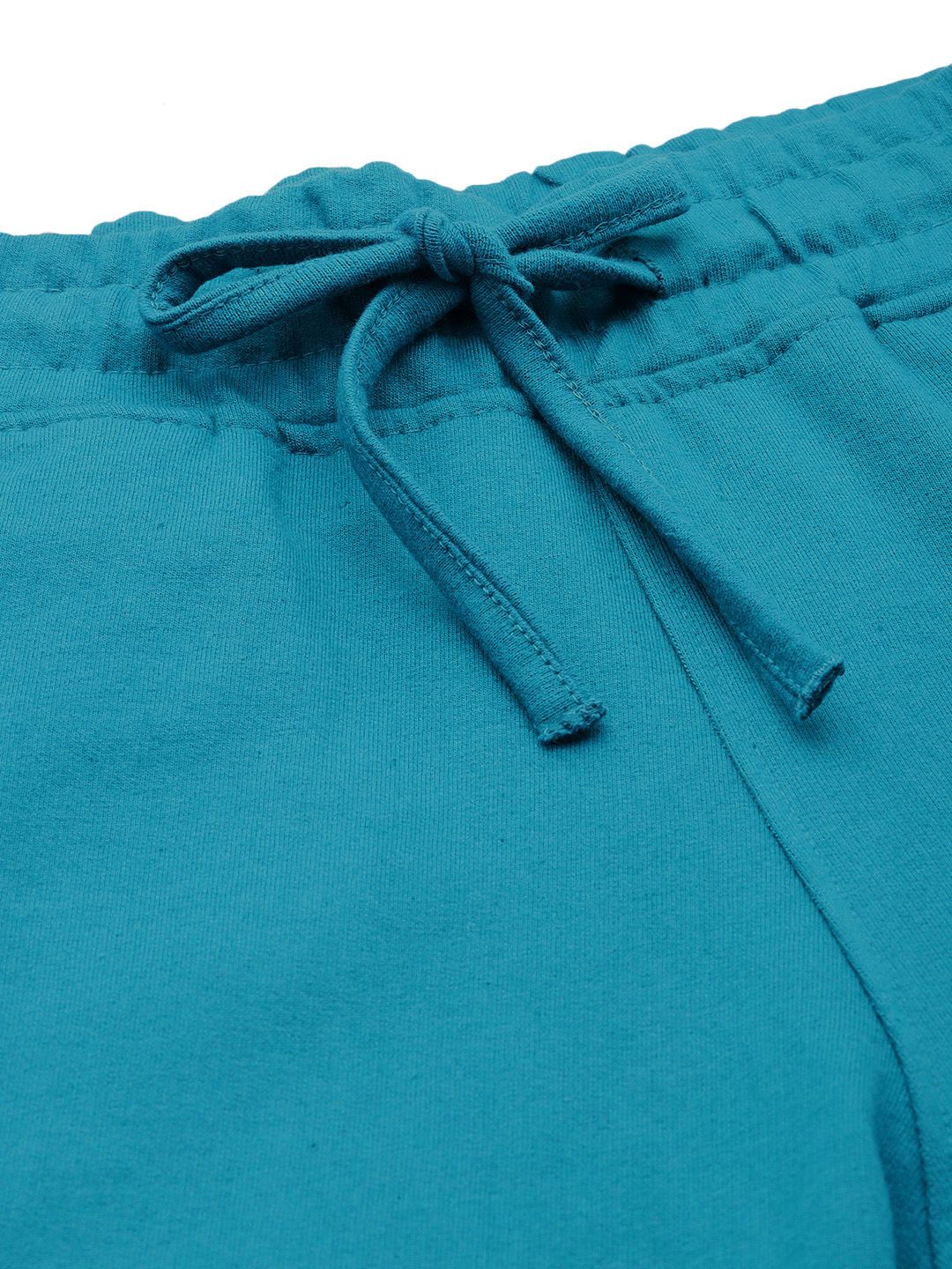 The Indian Garage Co Men Teal Blue & Black Printed Slim Fit Joggers