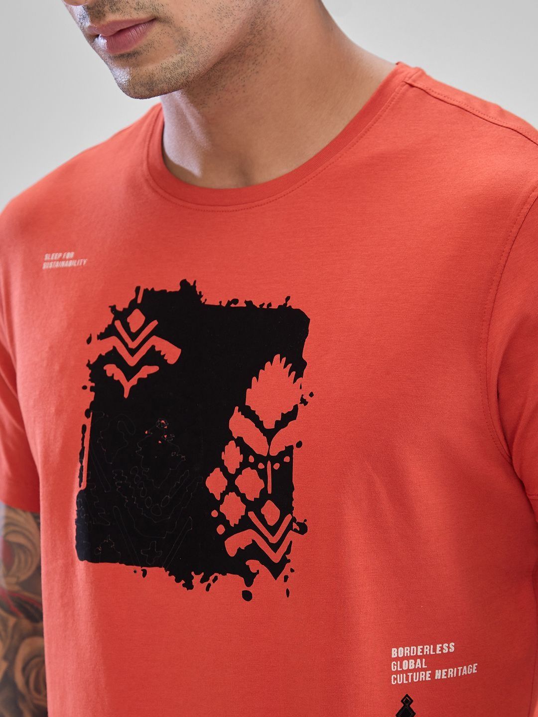 SPYKAR Men Graphic Printed Slim Fit T-shirt