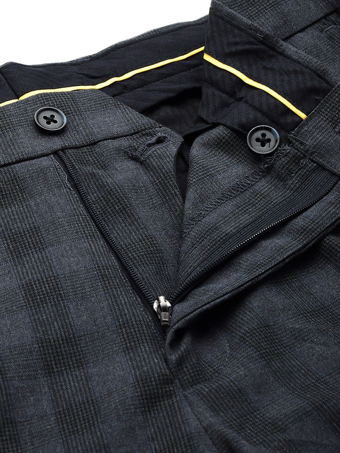 Raymond Men Checked Slim Fit Formal Trousers