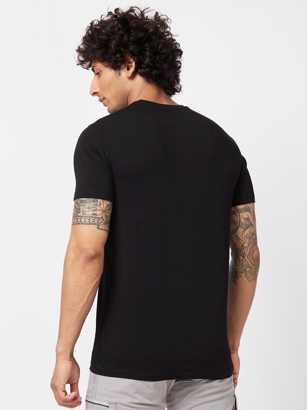 SPYKAR Graphic Printed Slim Fit Cotton T-Shirt