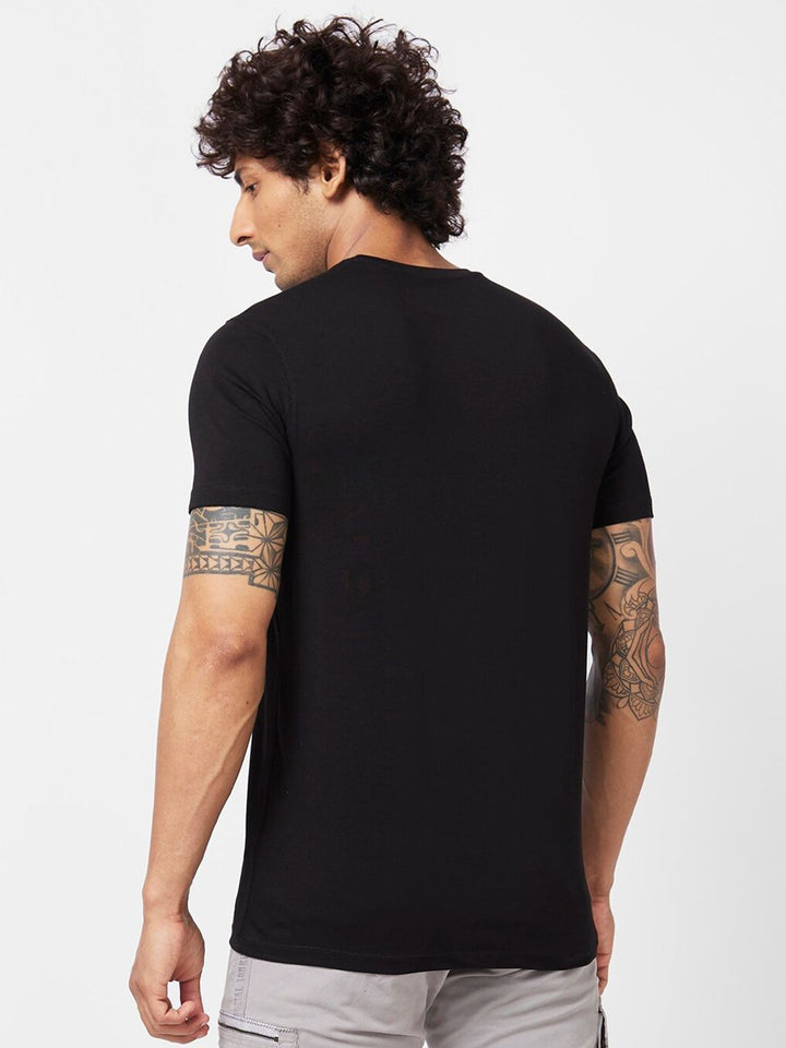 SPYKAR Graphic Printed Slim Fit Cotton T-Shirt