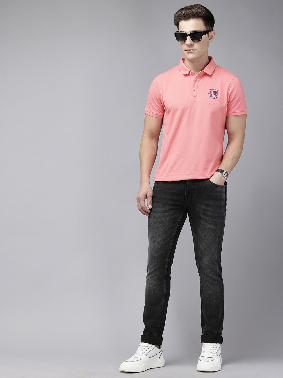 SPYKAR Men Slim Fit Low-Rise Light Fade Stretchable Jeans