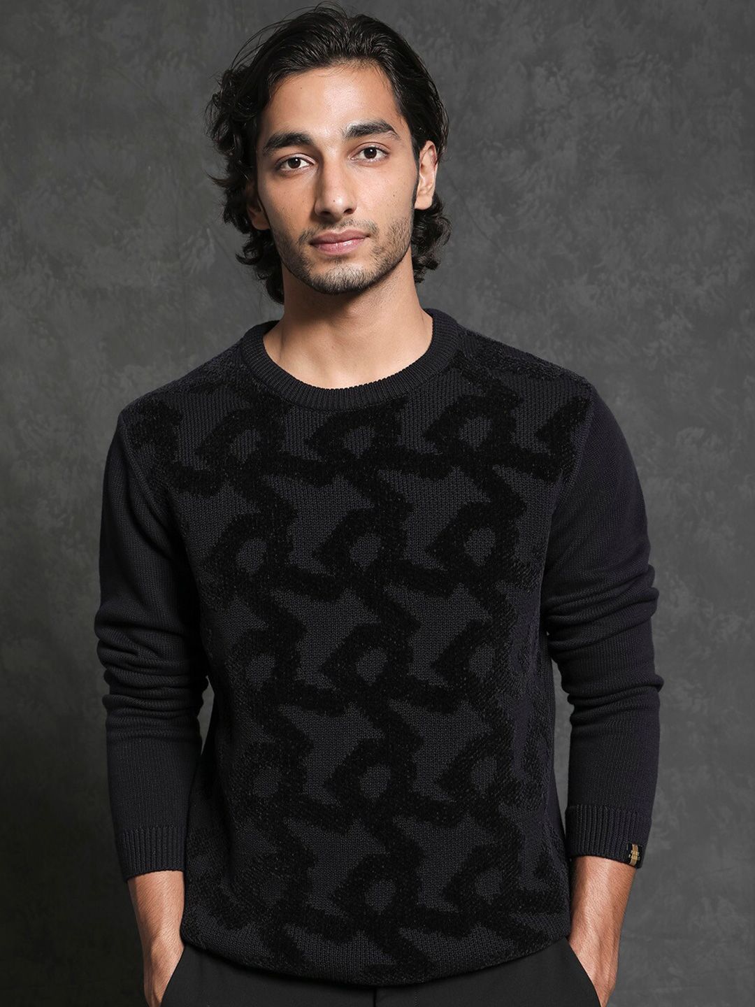 RARE RABBIT Men Fink Comfortable Fit Sweater