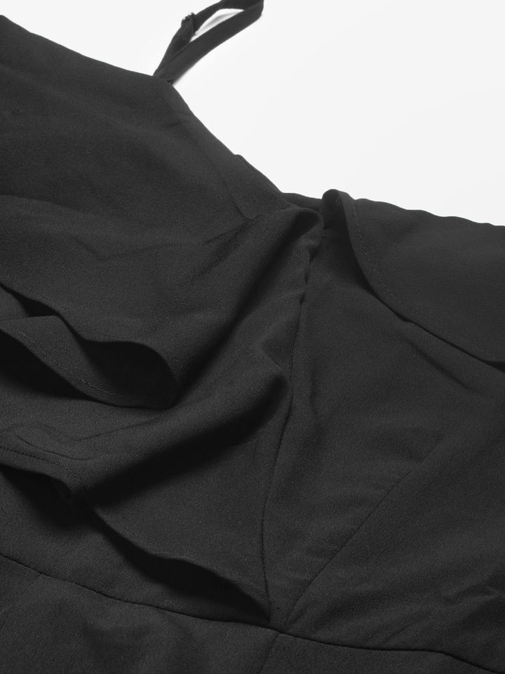 Berrylush Women Black Solid Basic Jumpsuit