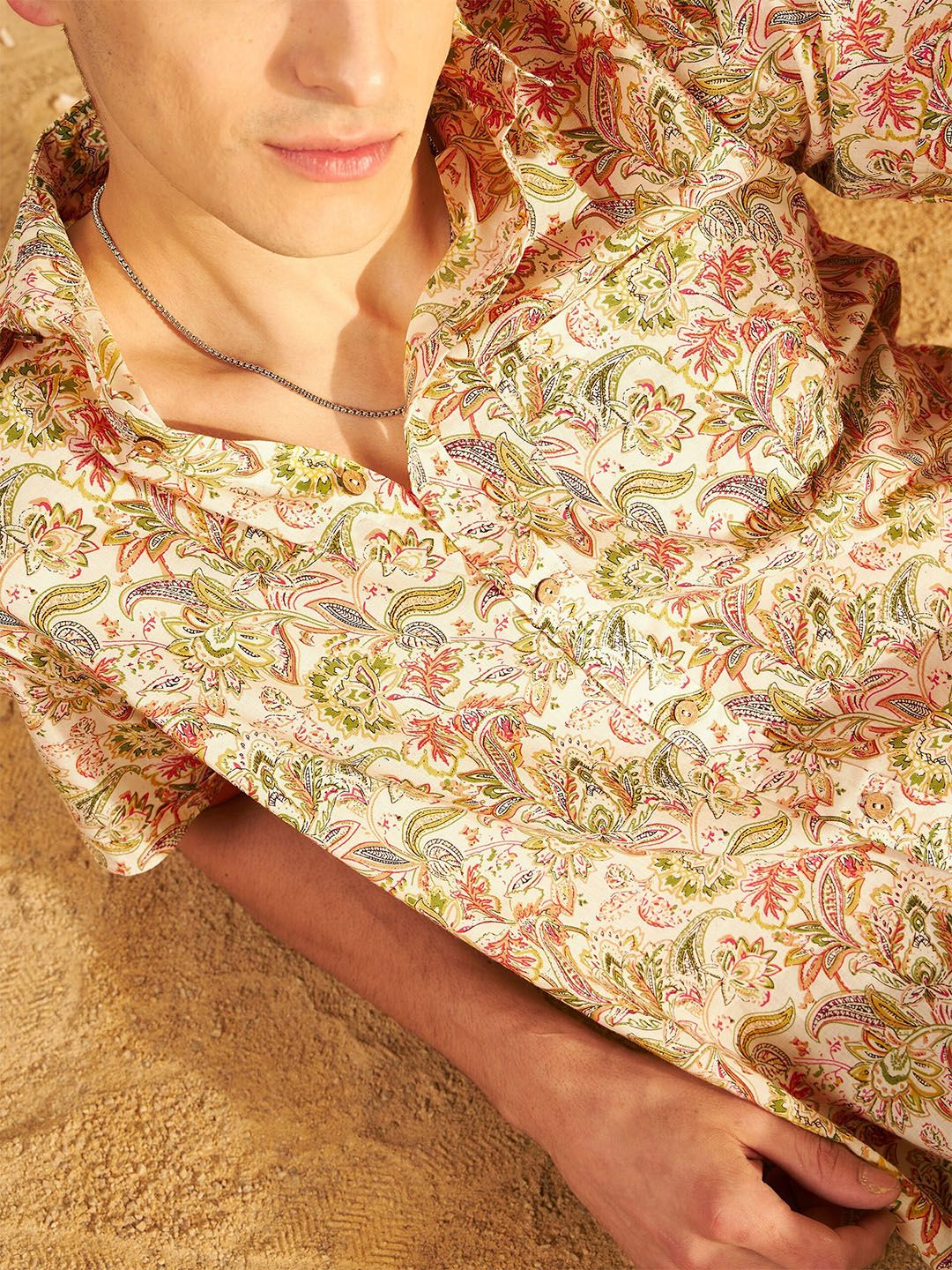 DENNISON Block Printed Oversized Casual Shirt