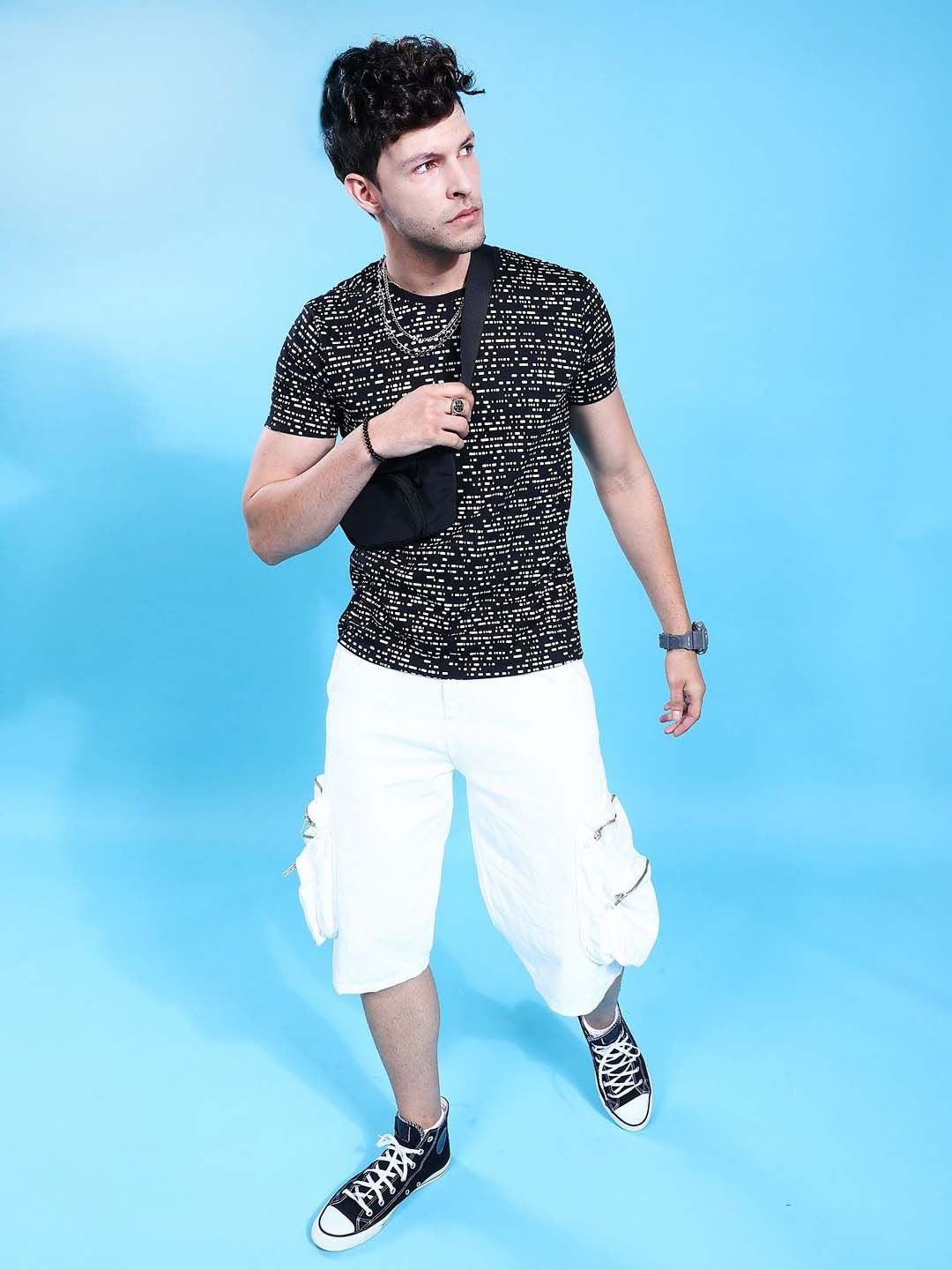 The Indian Garage Co Men Printed Monochrome T-shirt