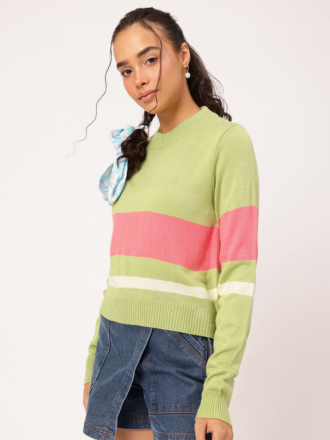 DressBerry Acrylic Striped Pullover