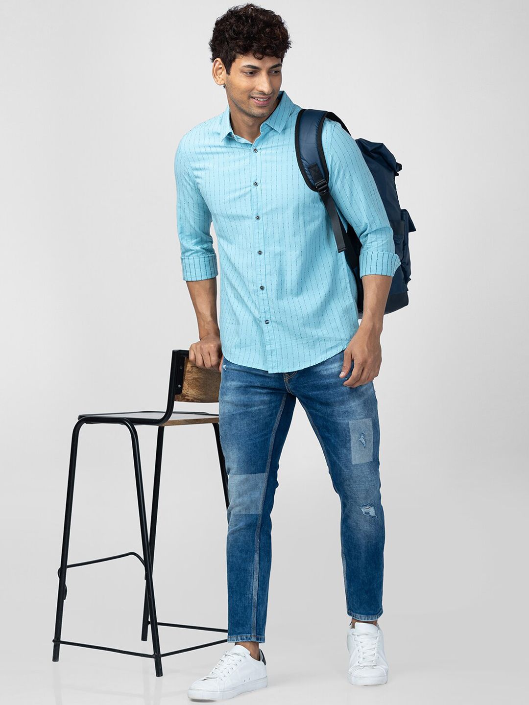 SPYKAR Men Kano Slim Fit Mildly Distressed Heavy Fade Cotton Jeans
