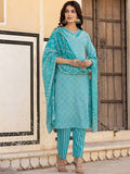 Varanga Ethnic Motifs Printed Regular Mirror Work Kurta with Trousers & With Dupatta