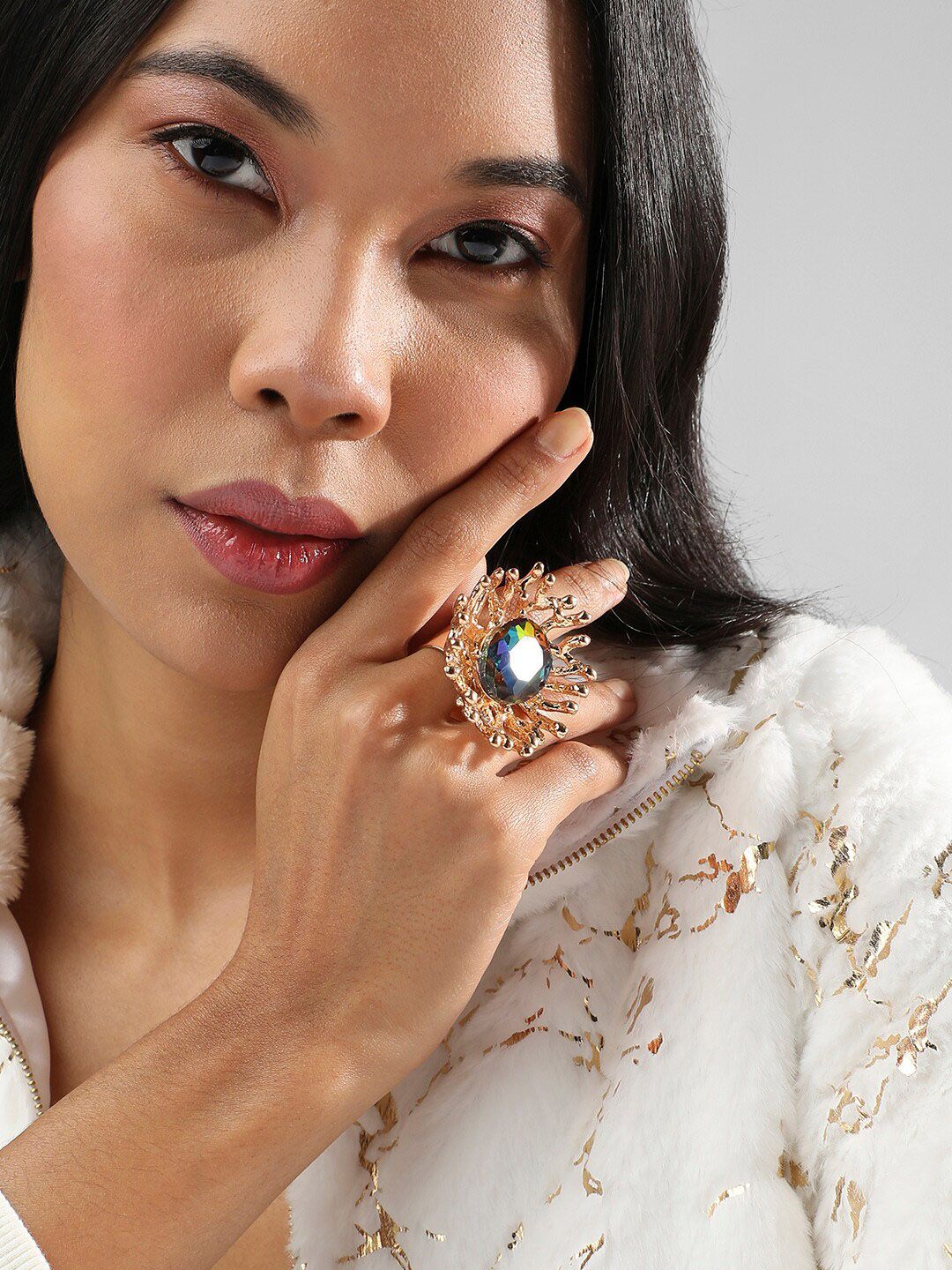 Cincin Jari Pernyataan Sohi Gold-Plated Cincin Jari