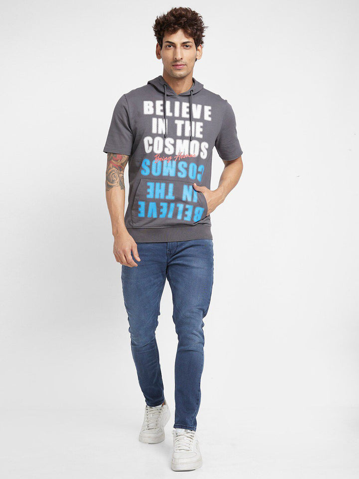 Being Human Typography Printed Hooded Cotton Pullover
