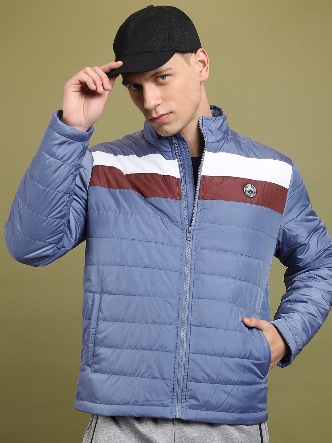 HIGHLANDER Colourblocked High Neck Puffer Jacket