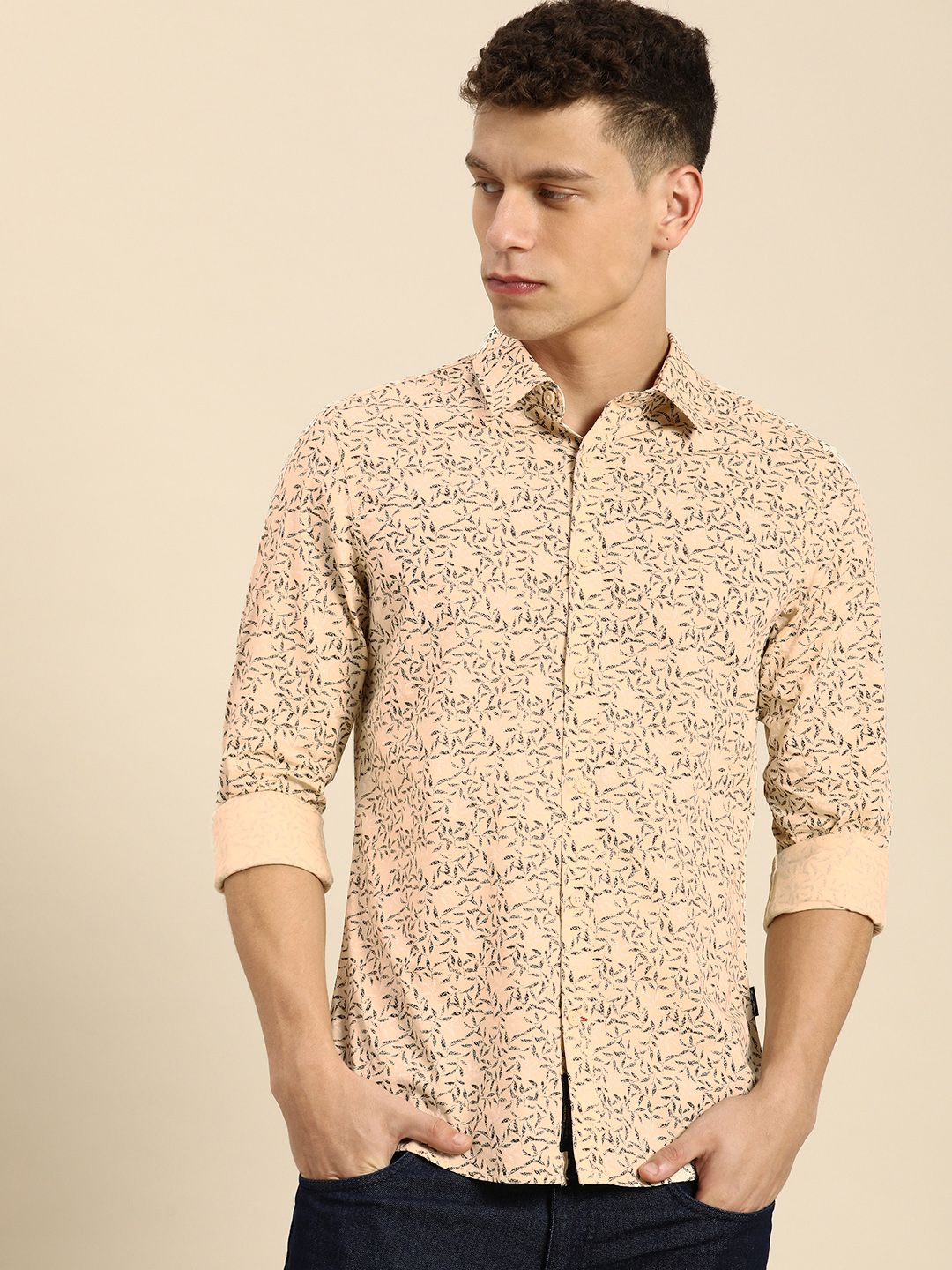 Being Human Pure Cotton Floral Printed Casual Shirt