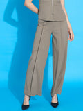 SASSAFRAS worklyf Women Straight Fit High-Rise Pleated Trousers