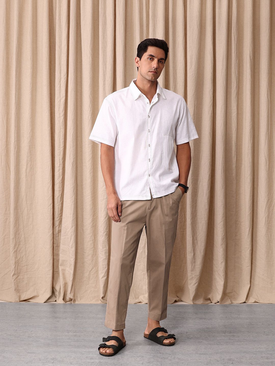 Mr Bowerbird Men Oversized Elephant Ankle Pleated Trousers