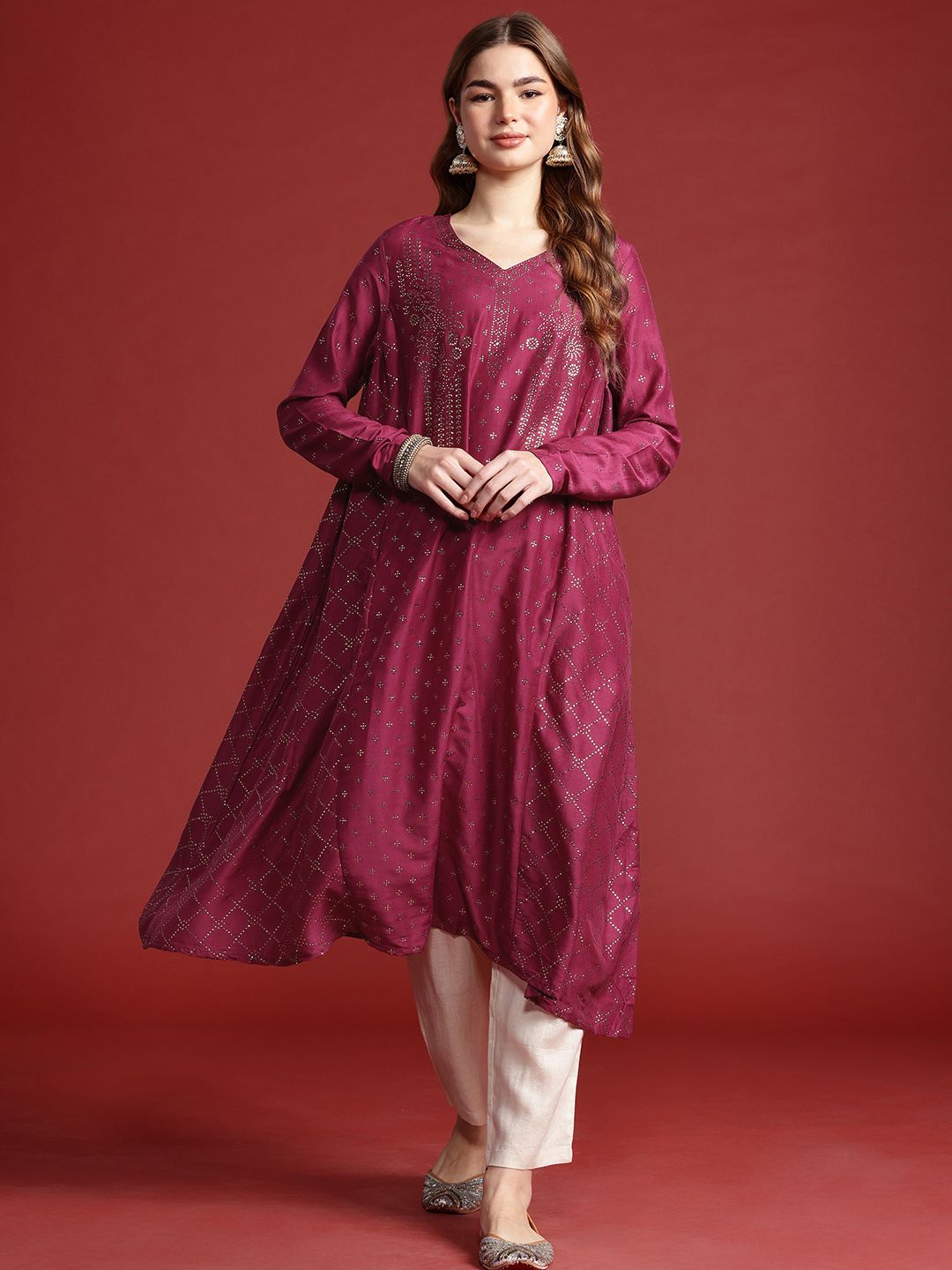 Anouk Tyohaar Collection Embellished A-Line Kurta